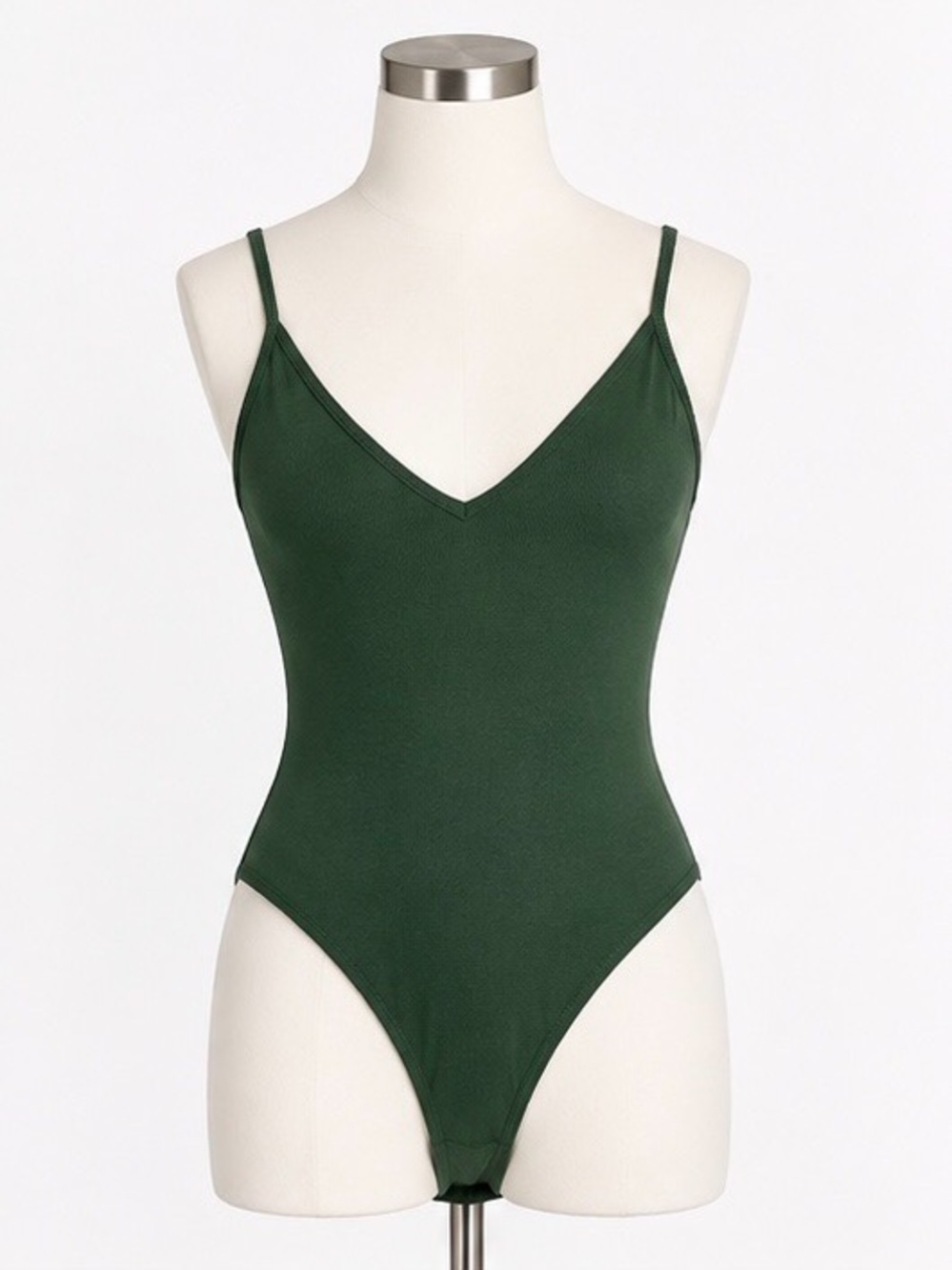 bp Girls' Dark Green V-Neck One-Piece Bodysuit